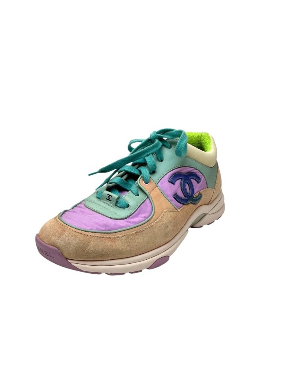 CHANEL Neo Multi-Color Suede and Terry Cloth lined Trainers sz 10